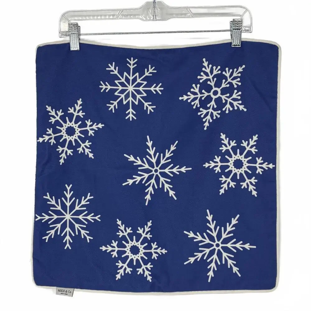 Mike & Co. Blue & White Snowflake Design Pillow Cover